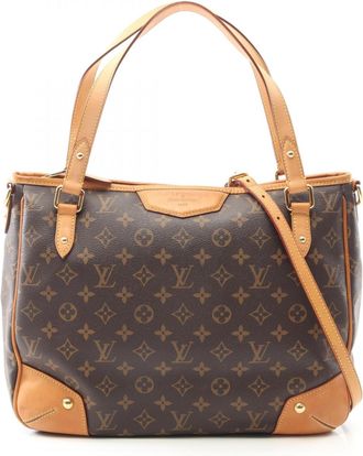 Louis Vuitton Brown Coated Canvas Leather Tote Bag (Pre-Owned)