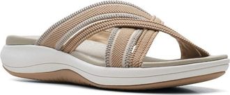 Clarks Womens Mira Isle Slide Sandal, Sand Combination Textile, 3.5 UK