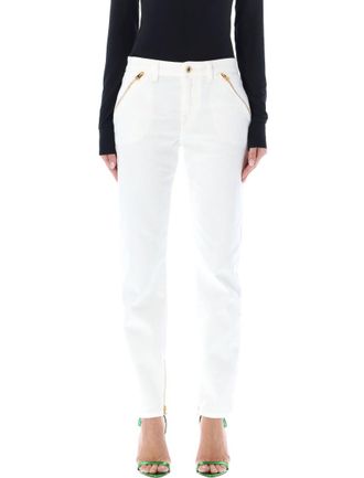 Tom Ford White Zip-Detail Tapered Jeans