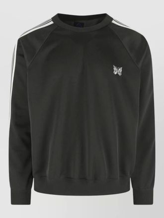 Needles raglan sleeve knit sweater striped detail