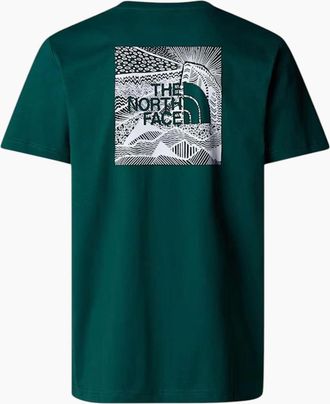 The North Face Mens The North Face Mens T Shirts Box NSE Celebration Crew Neck Graphic Print Summer Tee - Green - Size: 44