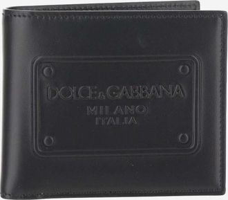 Dolce & Gabbana Black CALFSKIN LEATHER BIFOLD WALLET