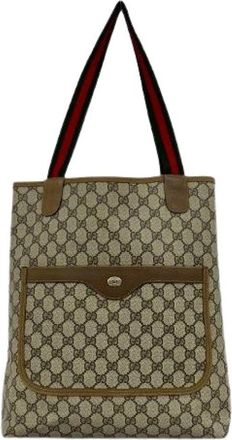 Gucci Pre-owned GG Tote Bag - Dames - Vintage Shopper - Bruin - ONE Size - Leer - Vintage