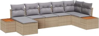 vidaXL Garden Sofa Set 8 pcs Beige and Light Grey Poly Rattan vidaXL