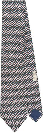 Hermès 2010s abstract-print silk tie - men - Silk - One Size - Neutrals