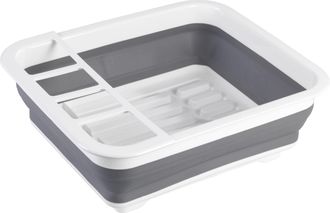 WENKO Geschirrständer »Modell Gaia« Geschirrabtropfer, faltbar, mit Besteck-Halter und Tellerständer