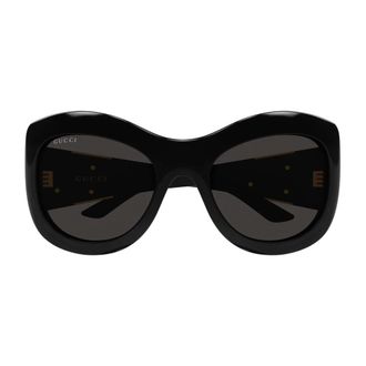 Gucci Zonnebril met rond montuur - Dames - Accessoires - Zwart - Maat: 58 MM
