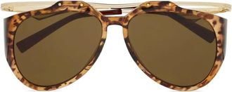 Saint Laurent Eyewear Occhiali da sole con montatura stile pilota Amelia - Marrone