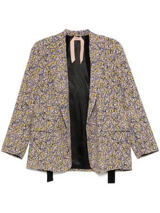 N&deg;21 floral-print blazer - women - Viscose/Viscose - 42 - Purple