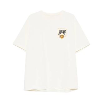 Rhude T-Shirts, male, White, Size: XL Playing Card Tee