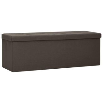 vidaXL Vidaxl - Banco De Almacenamiento Plegable Lino Sint&eacute;tico Marr&oacute;n Oscuro