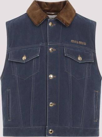 Miu Miu Blue Sleeveless Jacket