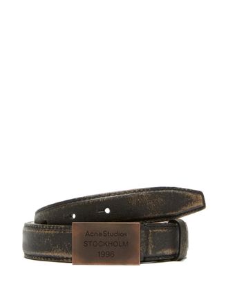Acne Studios engraved logo belt - unisex - Leather - L - Brown