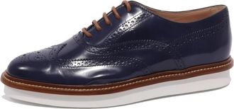 Tod's Italiaanse Oxford-schoenen met brogue-details - Dames - Veterschoenen - Blauw - 36 1/2 EU - Leer - Schoenen