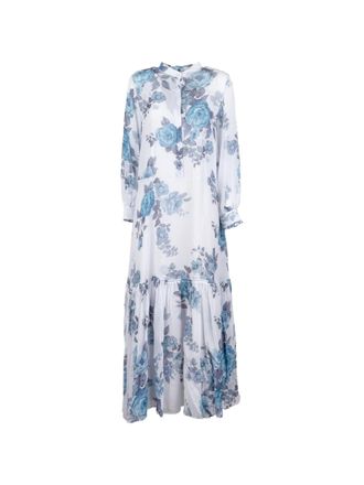 Marella White Mulino Midi Floral Print Dress
