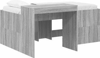 vidaXL Cama Alta Para Ni&ntilde;os Con Escritorio Sonoma Gris Vidaxl
