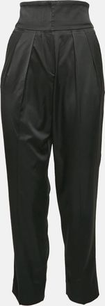Emporio Armani Black Satin Pleated Trousers