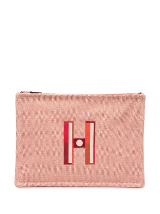 Herm&egrave;s 2018-2025 Large H Canvas Faubourg Corner Case clutch bag - women - Canvas - One Size - Red
