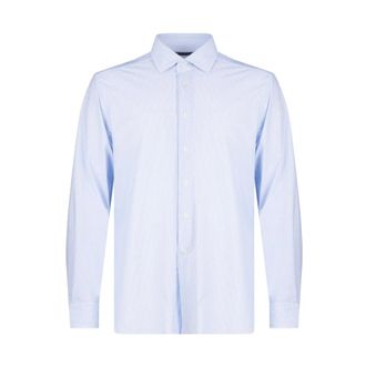 Corneliani Formal Shirts, male, Blue, Size: S Bi-elastic Fabric Shirt