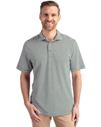 Cutter & Buck Virtue Eco Pique Stripe Recycled Mens Polo Shirt