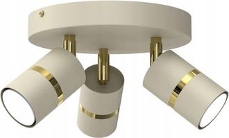 OEM L&aacute;mpara De Techo Beige Dorado Orientable 3x Gu10