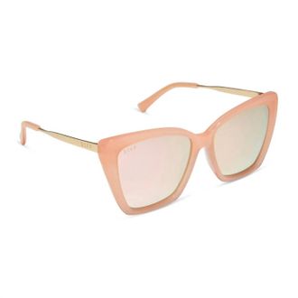 DIFF Eyewear Womens Becky Ii Oversized Sunglasses In Peach/cherry Blossom Mirror