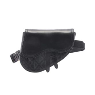 Dior Pre-owned Saddle PVC Gecoat Canvas Leren Heuptas - Heren - Pre-owned - Zwart - Maat: ONE Size Leer