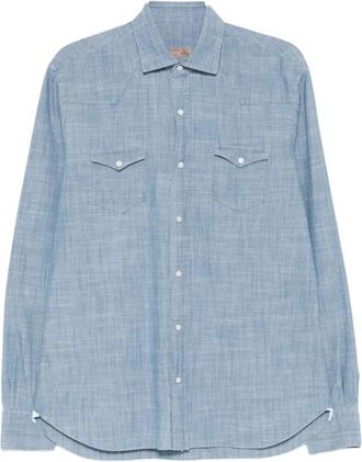 Barba Casual Overhemd met Knopen - Heren - Casual Overhemden - Blauw - 5XL - Overhemden