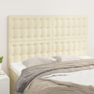 vidaXL Cabeceros 4 Unidades Cuero Sint&eacute;tico Color Crema 72x5x78/88 Cm Vidaxl