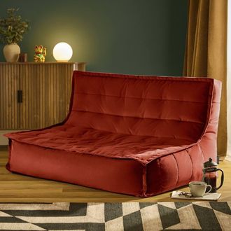 Icon Brand Kota Matt Velvet Sofa in Terracotta