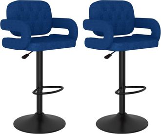 Les Tendances Les Tendances - Taburetes De Cocina 2 Unidades Tela Azul Vidaxl