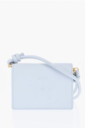 MCM Solid Color Textured Leather Neck Card Holder size Unica