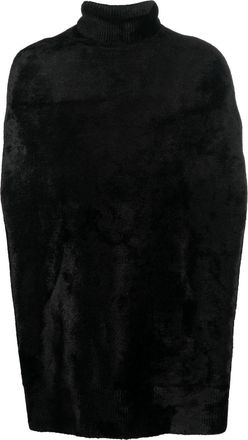 SAPIO roll-neck draped jumper - unisex - Viscose/Polyamide - One Size - Black