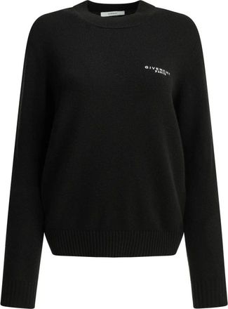 Givenchy Truien & Vesten, Dames, Zwart, M, Wol, Logo Gebreide Trui