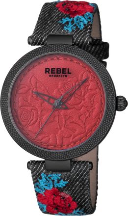 Rebel Rockers Carroll Gardens Burgundy Dial Cloth Watch