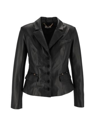 Elisabetta Franchi Black Sheepskin Leather Jacket