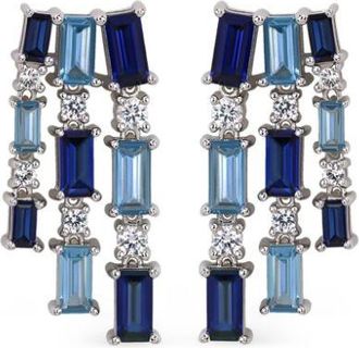 Lark & Berry Orecchini chandelier Blue Dahlia in argento sterling con zaffiri