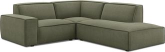 Castlery Customized Green Performance Side Chaise Sectional Sofa Right Facing | Jonathan by Castlery, Green, Low-to-the-Ground Silhouette