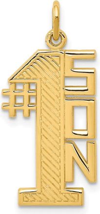 Diamond2Deal 10k Yellow Gold Lined Design 1 SON Charm