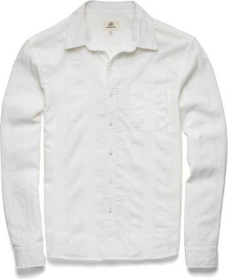 Surfside Supply Co. Brian Dobby Stripe Shirt in White at Nordstrom, Size X-Large
