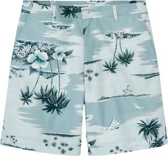 Maison Kitsun&eacute; Blauwe Bermuda Shorts - Heren - Korte Broeken - Veelkleurig - 3XS - Katoen - Korte Broeken