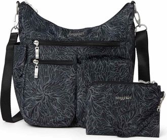 Baggallini Womens Modern Everywhere Hobo Crossbody Bag with RFID Wristlet