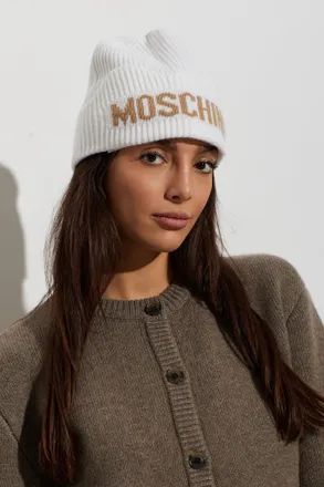 Moschino Cap With Logo, Unisex, Cream