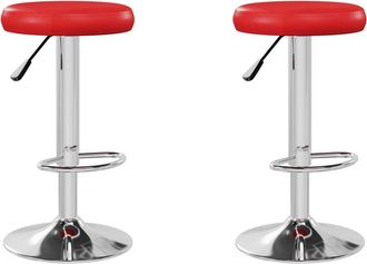 vidaXL Vidaxl - Taburetes De Cocina 2 Unidades Cuero Sint&eacute;tico Rojo