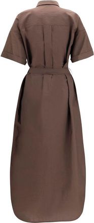 Brunello Cucinelli Womens Brown Cotton Casual Dress