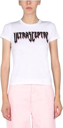 Raf Simons Nauwsluitend T-shirt met print - Dames - T-shirts - Wit - L - Katoen - Tops