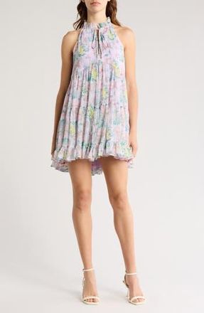 Cinq &agrave; Sept Washed Floral Print Minidress in Pastel Multi at Nordstrom Rack, Size 2