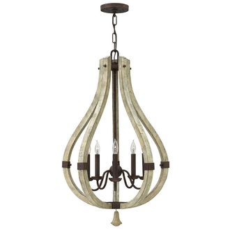 Loops 5 Bulb Chandelier Hanging Pendant LIght Iron Rust LED E14 60W Bulb