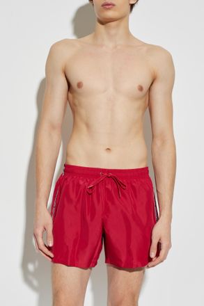 Moschino Swim Shorts With Logo, Mens, Red