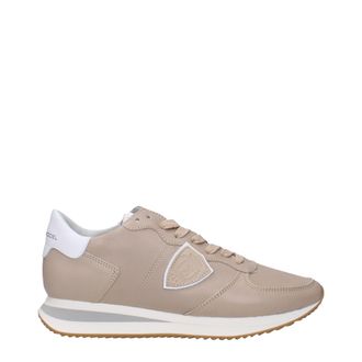 Philippe Model Beige Leather Low Top Womens Sneakers